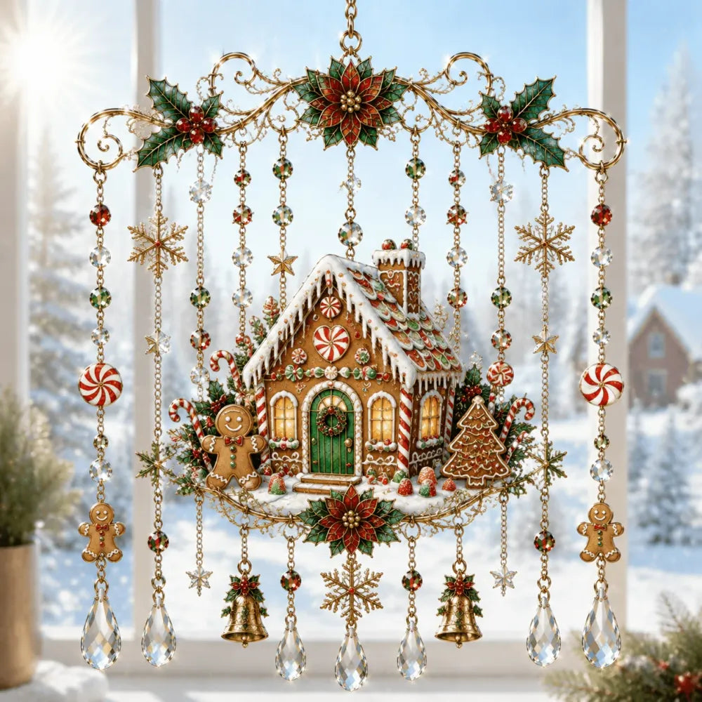 49% OFF – 🎄Handmade Christmas Stained Glass Window Hanging✨