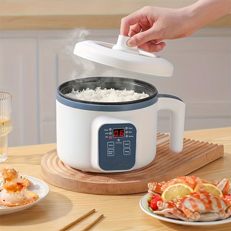 57.48oz Multifunctional Intelligent Electric Pot, Convenient Steaming And Cooking Integrated Pot, Overheating And Drying Protection, 6 Cooking Modes, Mini Steamer, Double-layer Non Stick Pot, Suitable For 1-2 People, Rice, Soup, Pasta, Steak, Etc