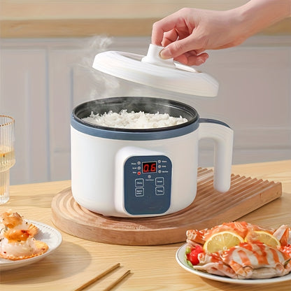 57.48oz Multifunctional Intelligent Electric Pot, Convenient Steaming And Cooking Integrated Pot, Overheating And Drying Protection, 6 Cooking Modes, Mini Steamer, Double-layer Non Stick Pot, Suitable For 1-2 People, Rice, Soup, Pasta, Steak, Etc