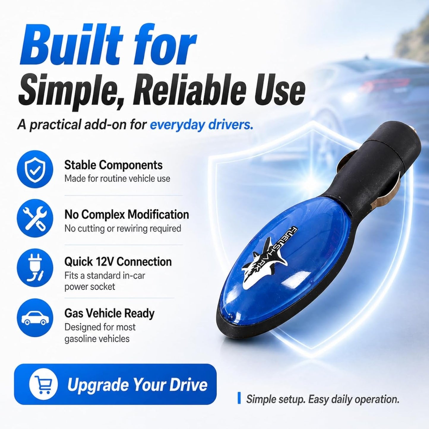 🚗 2026 New Upgrade FuelShark Device – Automotive Gas Saver for Cars & Trucks, Spill Saver