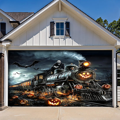 Halloween Garage Door Banner Decoration Halloween Ghost Train