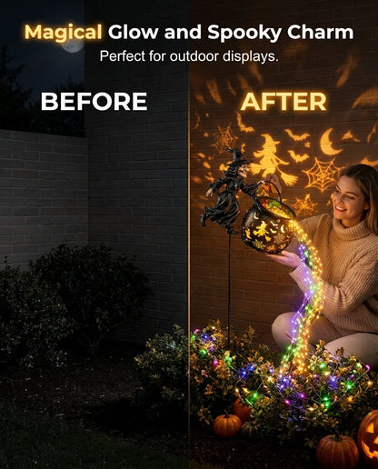 🎃🧙‍♀️Halloween Witch Cauldron Projection Garden Light – 🔥 Buy 2 Free Shipping