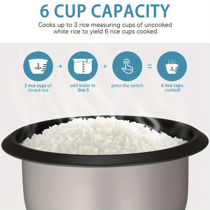 A Rice Cooker Featuring a Detachable Nonstick Pot, It Also Functions As a Yogurt Maker with an Automatic Keep Warm Feature. It Has a Large Capacity of 6 Cups When Cooked (1.5 Quarts) And 3 Cups When Uncooked. This One-Touch Operation Grain Cooker Se