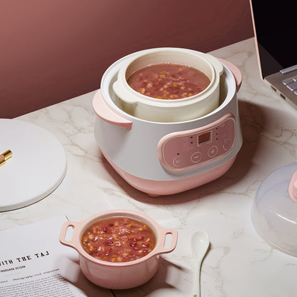 33.81oz Ceramic Stew Pot, Anti Dry Burn Ceramic Cooker with 24H Intelligent Reservation, for Porridge Rice Soup
