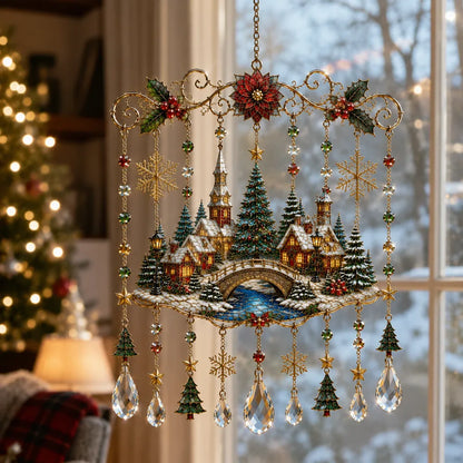 49% OFF – 🎄Handmade Christmas Stained Glass Window Hanging✨