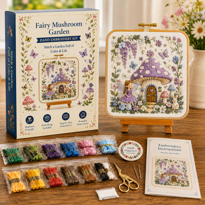 Four Seasons Garden Embroidery Collection – DIY Hand Embroidery Kit for Beginners