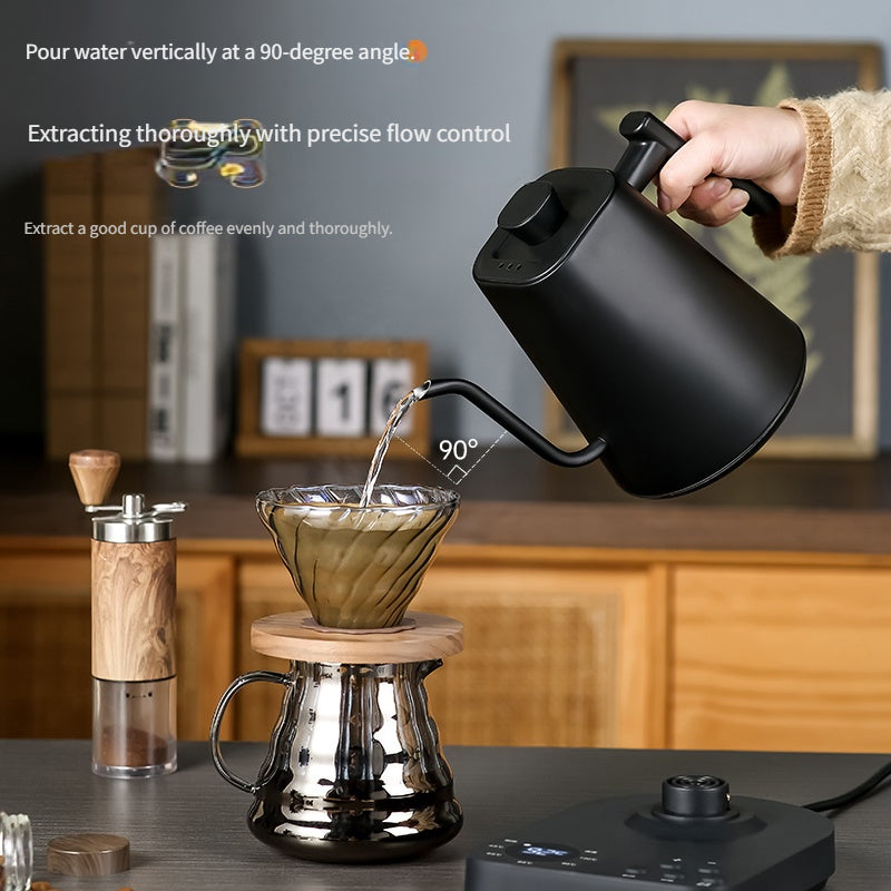 Swan Neck Hand Brewing Kettle | Stainless Steel, 304 Material, 1200W Power, 16.91-33.81oz Capacity, Smart Temperature Control for Coffee and Tea