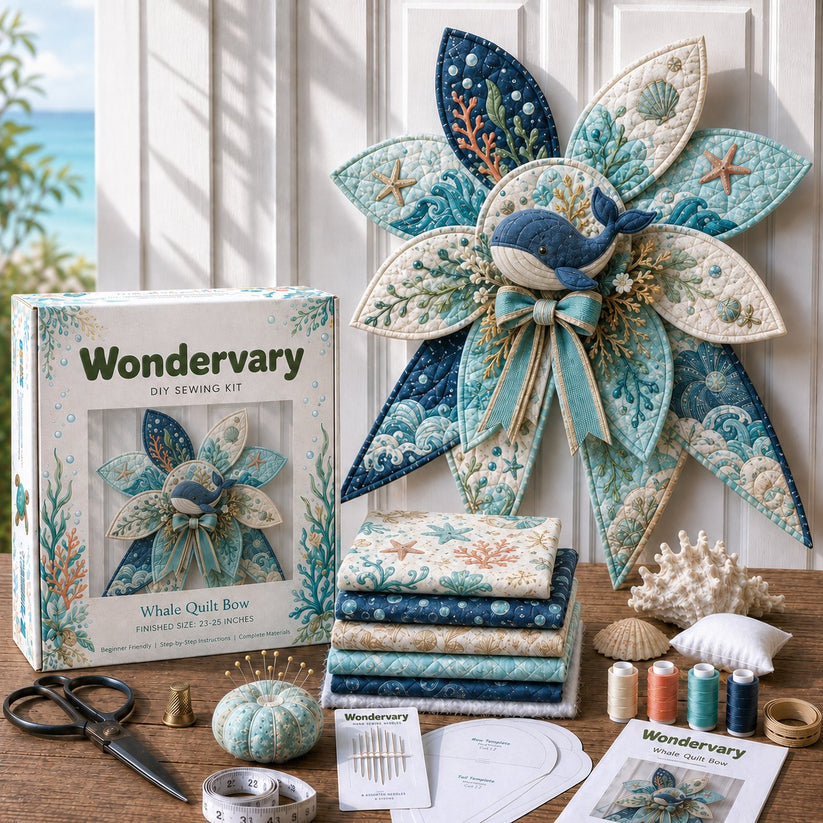 🌊 DIY Ocean Animal Quilted Bow Kit – Large 3D Coastal Door & Wall Décor