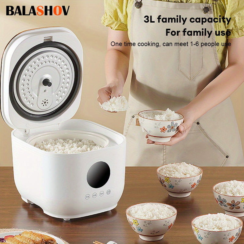 BALASHOV US Plug Multi Electric for rice Cooker, a Low-Sugar Cooking Device Featuring a Stainless Steel Steamer, a Travel Pot with a Removable Ceramic Non-Stick Pot