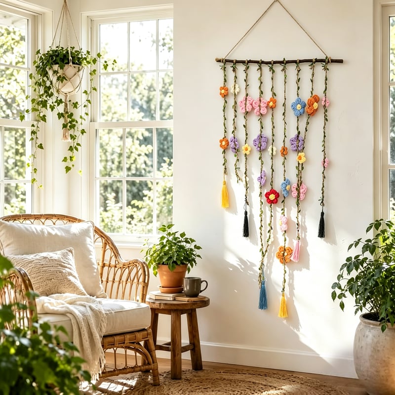 🌸Crochet Flower Wall Hanging Decor