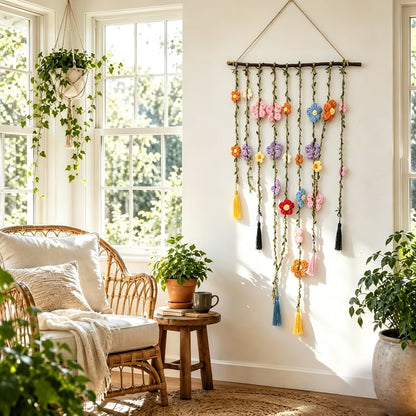 🌸Crochet Flower Wall Hanging Decor