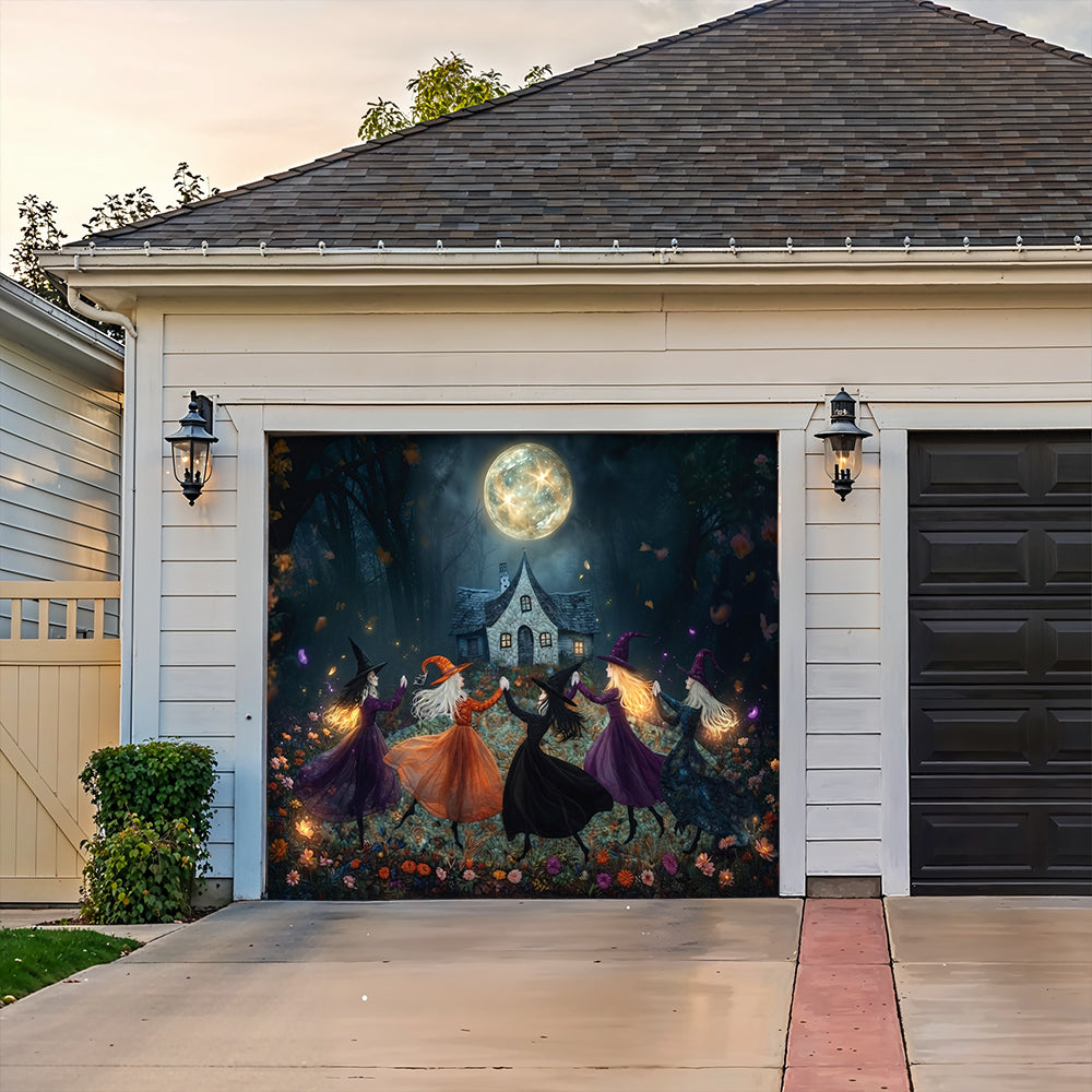 Witch Garage Door Banner Decoration Beautiful Witchy Woman