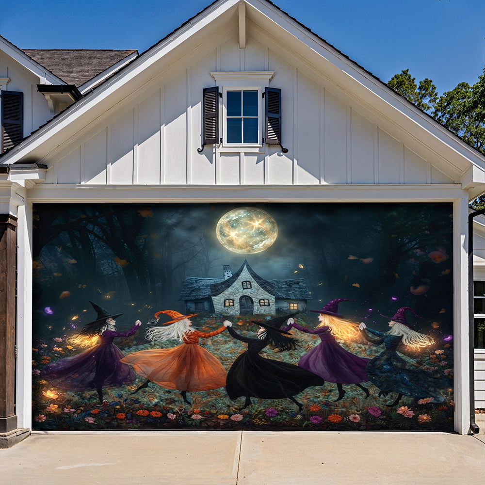 Witch Garage Door Banner Decoration Beautiful Witchy Woman
