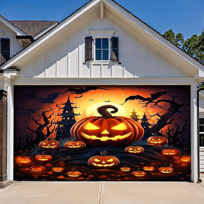 Halloween Garage Door Banner Decoration Pumpkin House