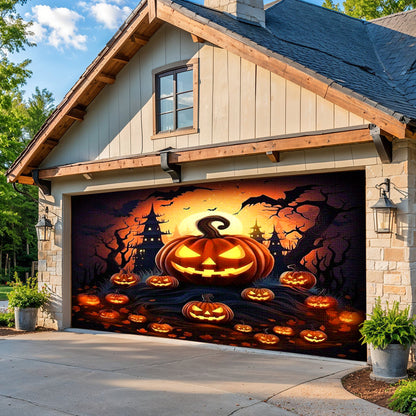 Halloween Garage Door Banner Decoration Pumpkin House