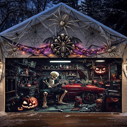 Lorva Halloween Garage Door Banner Decoration Motor Garage
