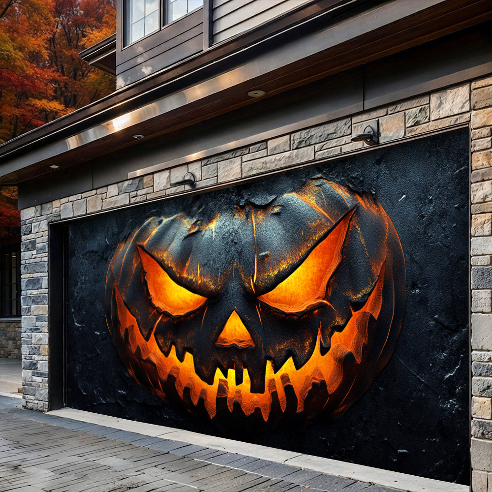 Halloween Garage Door Banner Decoration Pumpkin Of Darkness