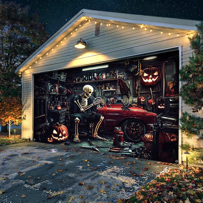 Lorva Halloween Garage Door Banner Decoration Motor Garage