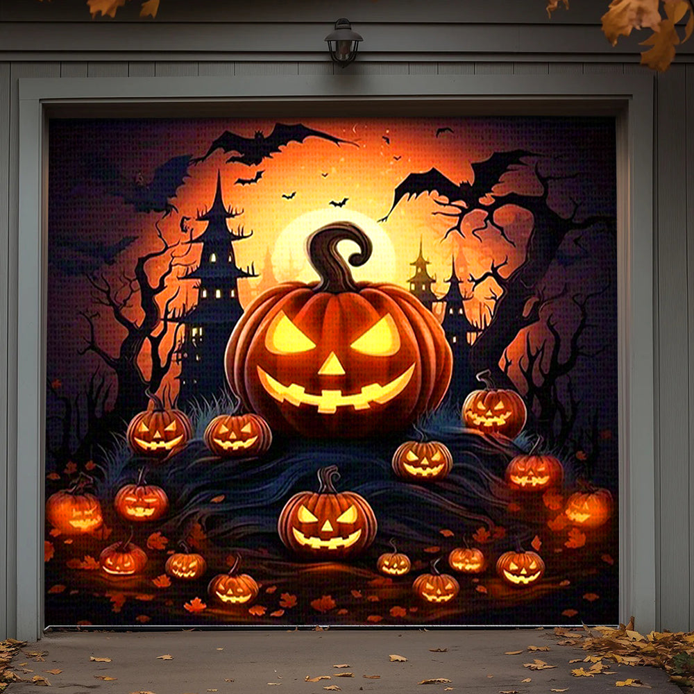 Halloween Garage Door Banner Decoration Pumpkin House