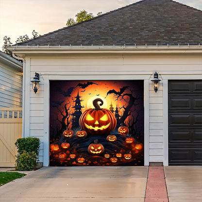 Halloween Garage Door Banner Decoration Pumpkin House