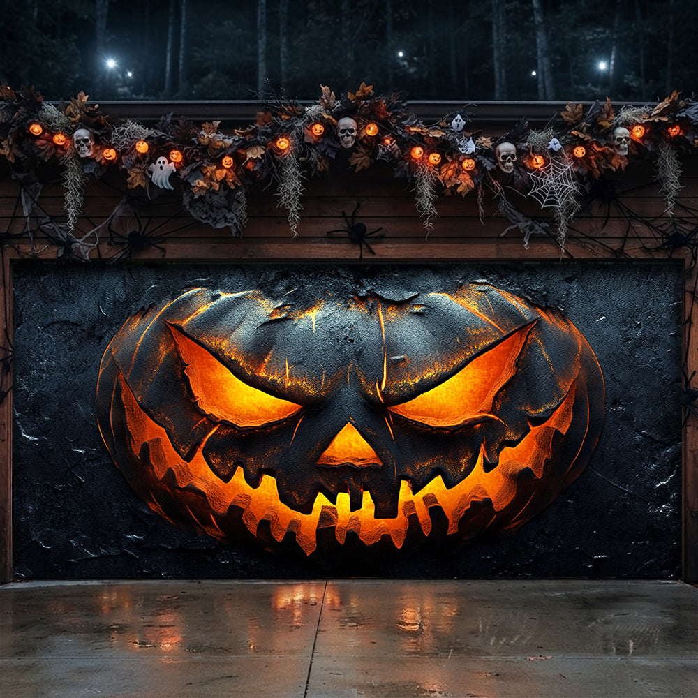 Halloween Garage Door Banner Decoration Pumpkin Of Darkness