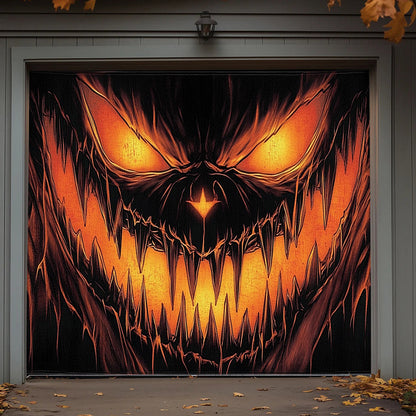 Halloween Garage Door Banner Decoration Dark Jack-O'-Lantern