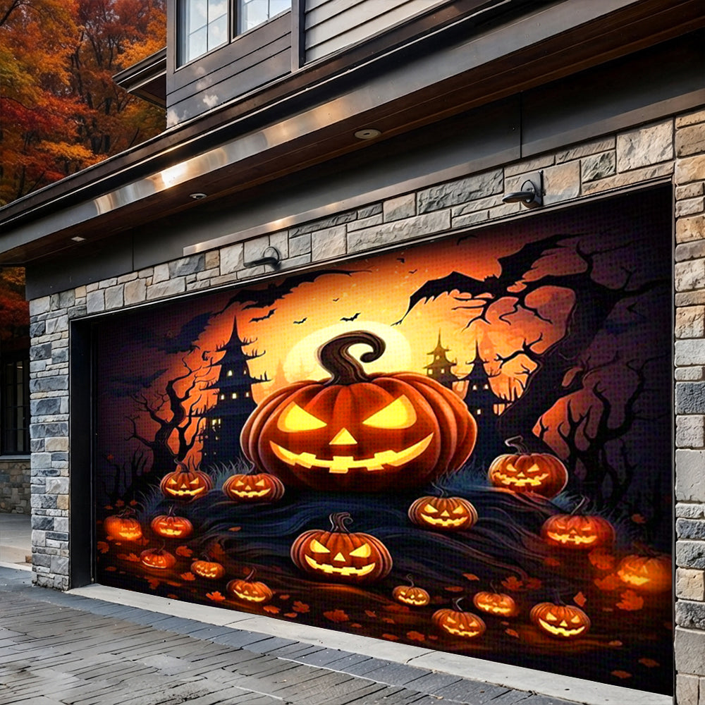 Halloween Garage Door Banner Decoration Pumpkin House