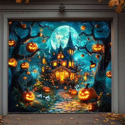 Halloween Garage Door Banner Decoration Pumpkin Wonderland