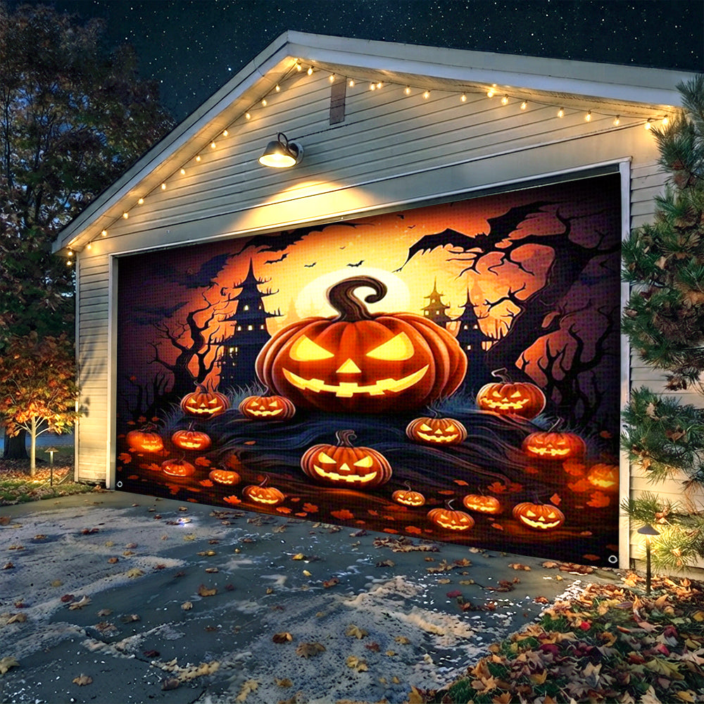 Halloween Garage Door Banner Decoration Pumpkin House