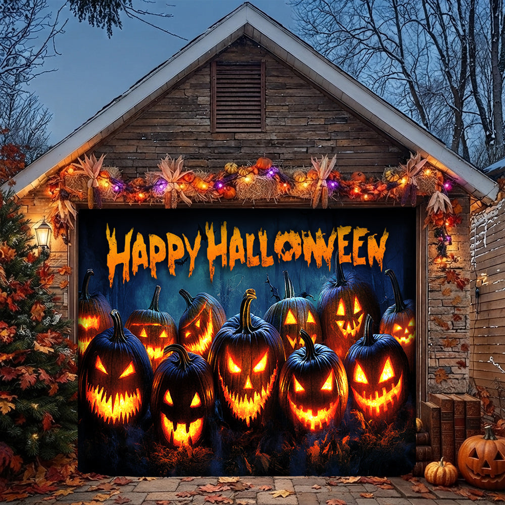 Halloween Garage Door Banner Decoration Nightmare Pumpkins Monster