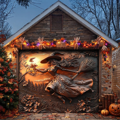 Witch Garage Door Banner Decoration Halloween Moonflower Witches