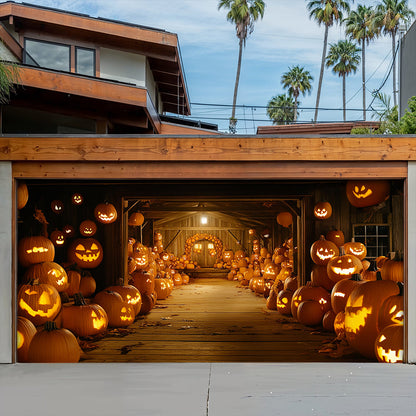 Halloween Garage Door Banner Decoration Welcome To Pumpkin Hollow