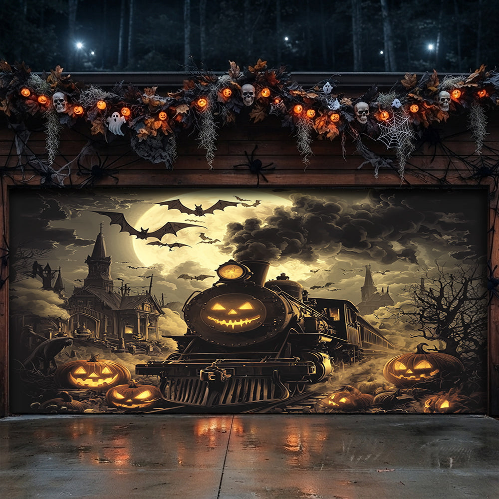 Halloween Garage Door Banner Decoration Pumpkin Express Halloween