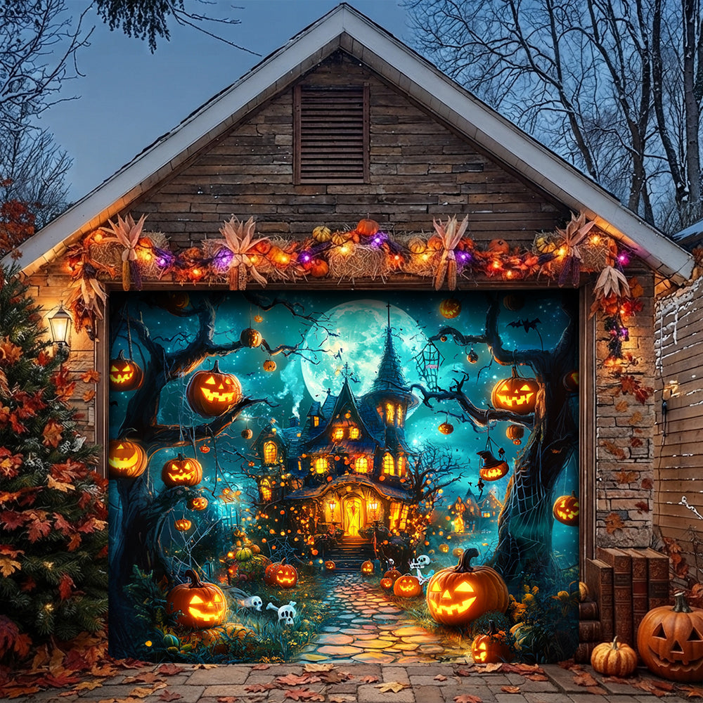 Halloween Garage Door Banner Decoration Pumpkin Wonderland