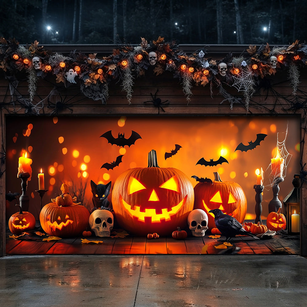 Halloween Garage Door Banner Decoration Bewitched Pumpkin Night