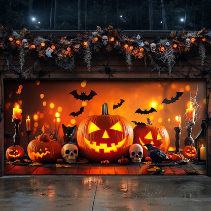 Halloween Garage Door Banner Decoration Bewitched Pumpkin Night