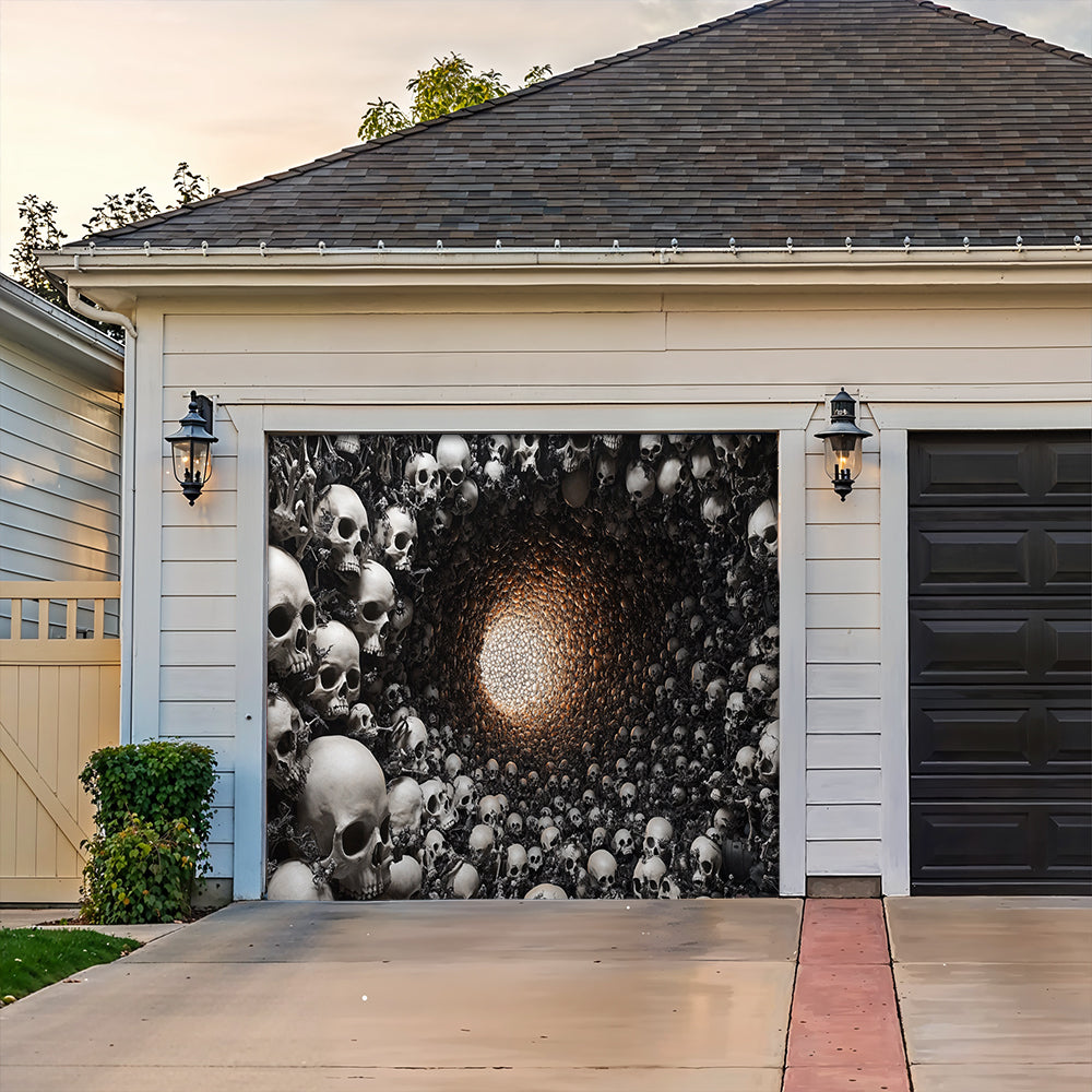 Halloween Garage Door Banner Decoration Skull Tunnel