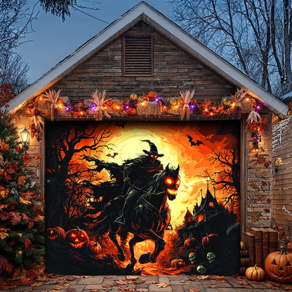 Halloween Garage Door Banner Decoration The Cursed Horseman Halloween
