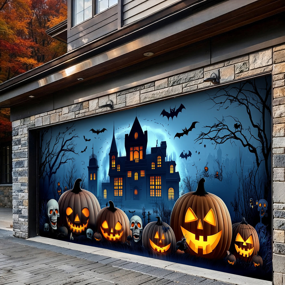 Halloween Garage Door Banner Decoration The Haunted Pumpkin House