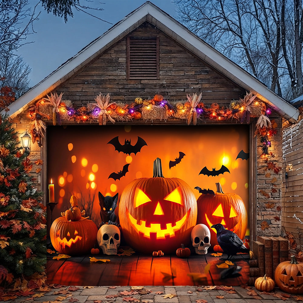 Halloween Garage Door Banner Decoration Bewitched Pumpkin Night