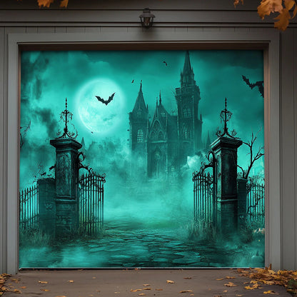 Halloween Garage Door Banner Decoration Haunted Cemetery Gate