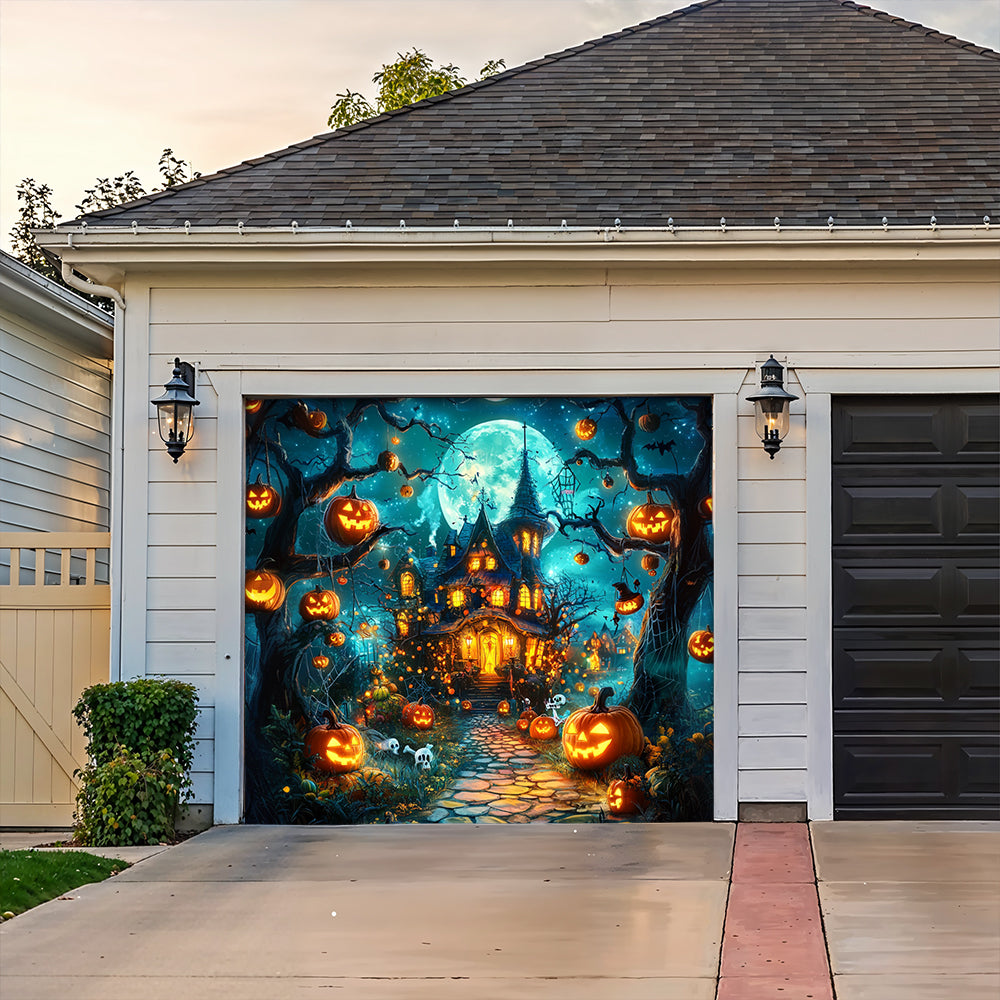 Halloween Garage Door Banner Decoration Pumpkin Wonderland