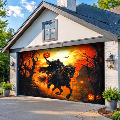Halloween Garage Door Banner Decoration Headless Horseman’s Halloween Ride