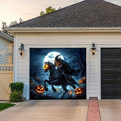Halloween Garage Door Banner Decoration The Headless Horseman Returns