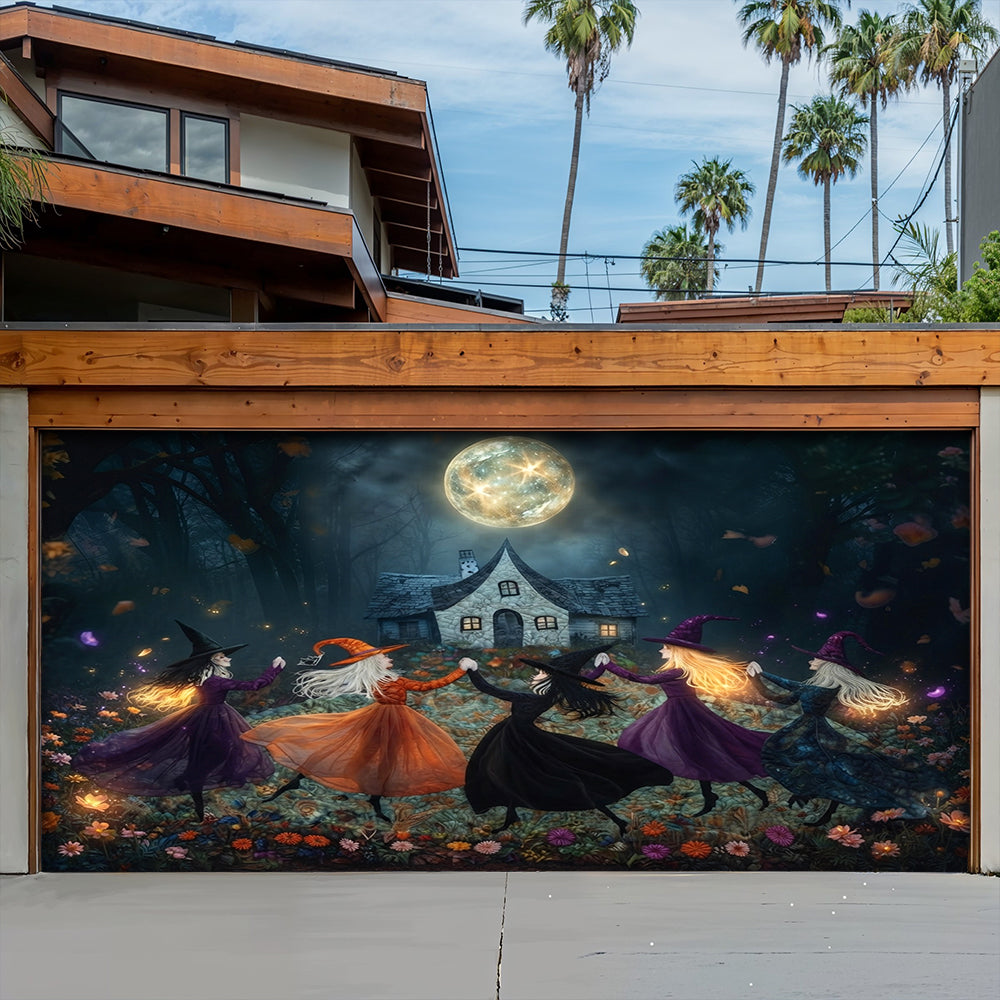 Witch Garage Door Banner Decoration Beautiful Witchy Woman