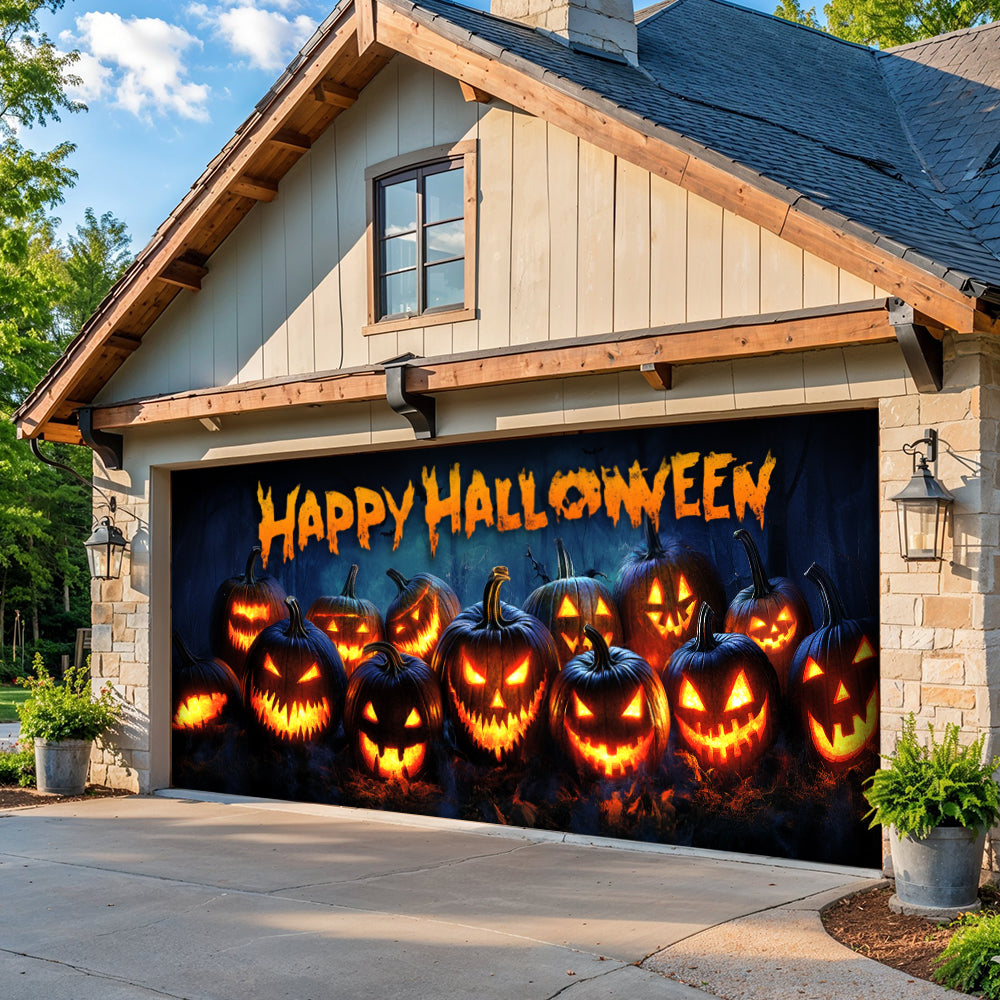 Halloween Garage Door Banner Decoration Nightmare Pumpkins Monster