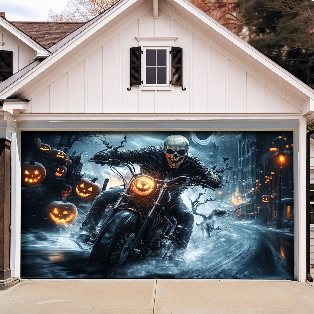 Lorva Halloween Garage Door Banner Decoration Nightmare Highway