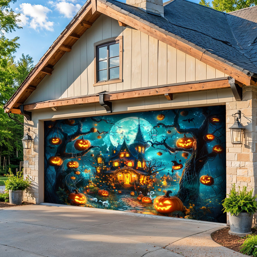 Halloween Garage Door Banner Decoration Pumpkin Wonderland