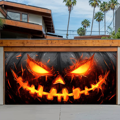 Lorva Halloween Garage Door Banner Decoration Halloween Horror Pumpkin Face