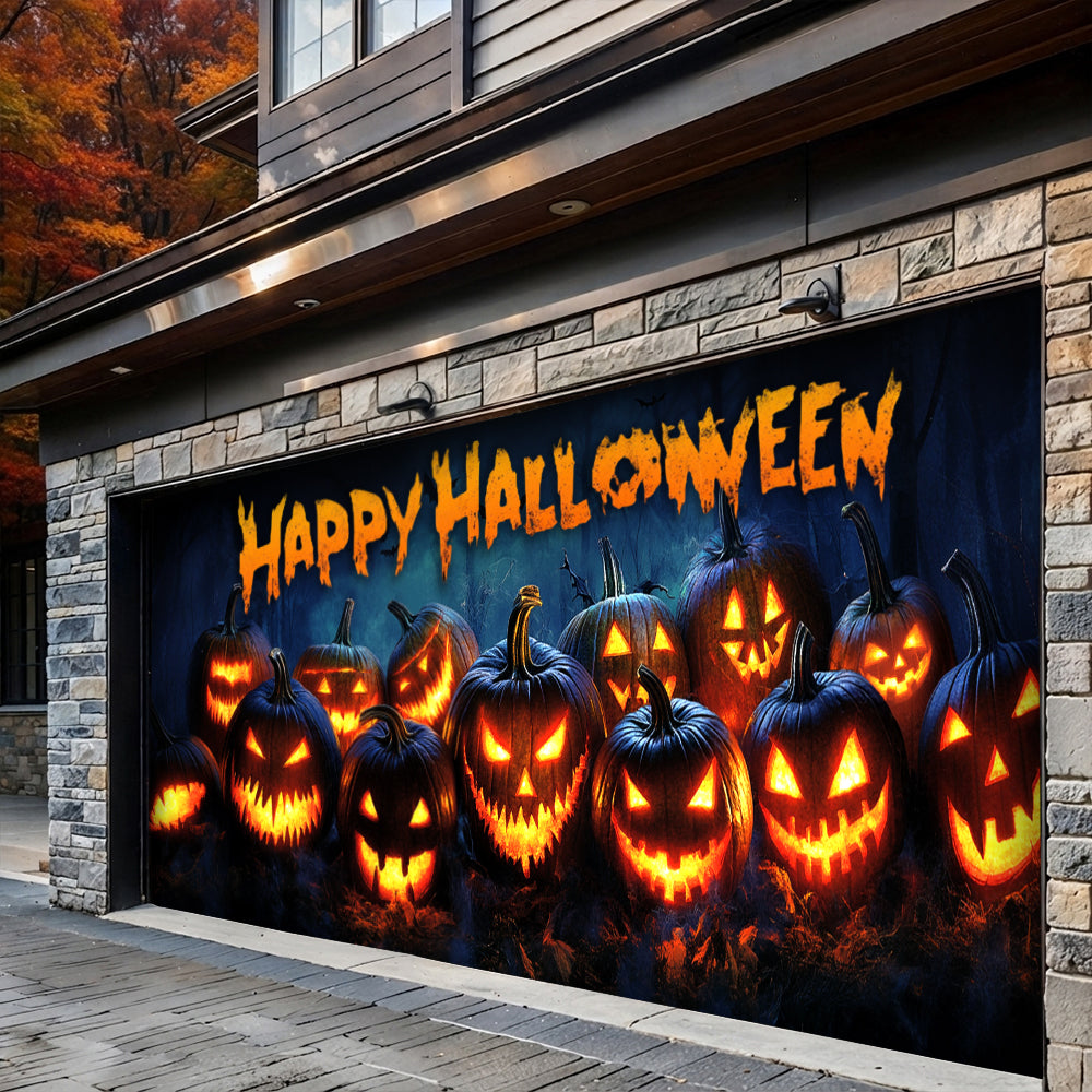 Halloween Garage Door Banner Decoration Nightmare Pumpkins Monster